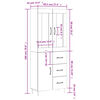 vidaXL Hoge kast 69,5x34x180 cm bewerkt hout betongrijs