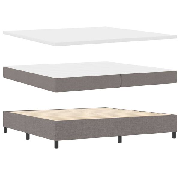 vidaXL Boxspringbed met hoofdeinde Taupe 200 x 200 cm Stof