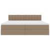 vidaXL Opslag bed met matras Cappuccino 200 x 200 cm Nep Leer