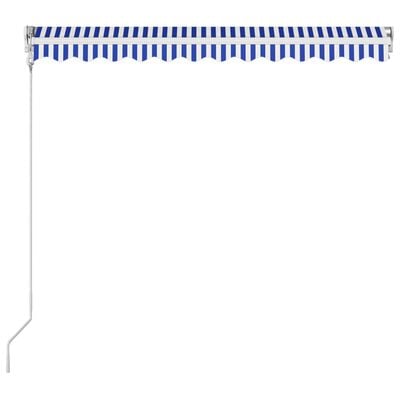 vidaXL Luifel automatisch uittrekbaar 350x250 cm blauw en wit