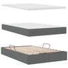 vidaXL Opbergbed met LED met matras Donkergrijs 120 x 190 cm Polyester