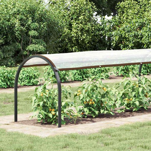 vidaXL Plantenafdekking met zeilringen 1x10 m polyethyleen
