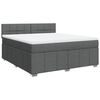 vidaXL Boxspring met matras stof donkergrijs 180x200 cm