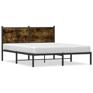 vidaXL Bedframe zonder matras metaal gerookt eikenkleurig 140x200 cm