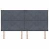 vidaXL Hoofdbord met hoofdeinde Donkergrijs 180 cm Fluweel