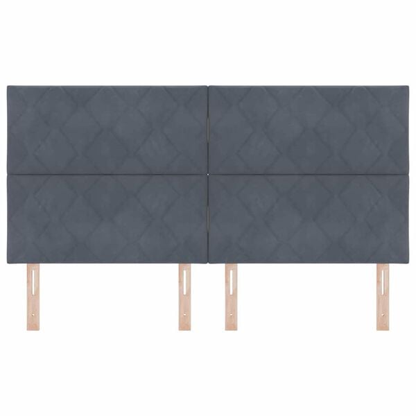 vidaXL Hoofdbord met hoofdeinde Donkergrijs 180 cm Fluweel