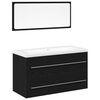 vidaXL Badkamertenk te kast met lade Wandgemonteerd 3 pcs Zwart Eiken