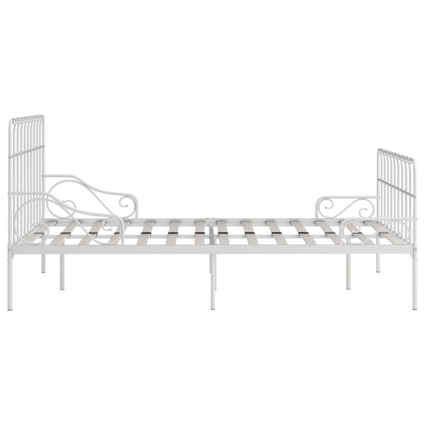 vidaXL Bedframe met lattenbodem metaal wit 120x200 cm