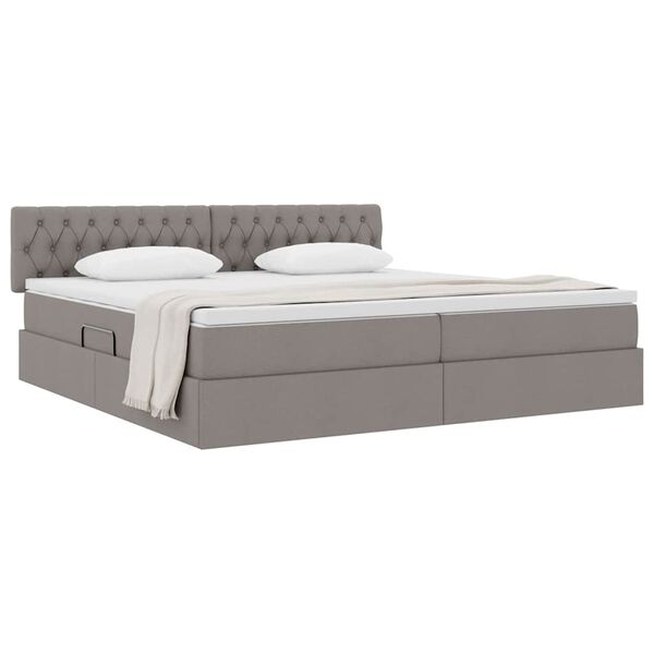 vidaXL Opbergbed met matras met matras Taupe 200 x 200 cm Bewerkt hout