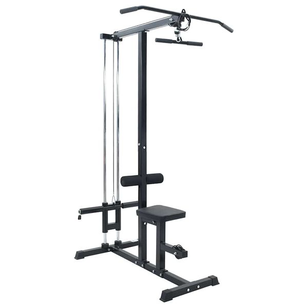 vidaXL Lat pulldown machine Zwart 110 x 70 x 187 cm Gepoedercoat staal