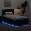 vidaXL Bedframe met LED-striplichten Zwart 100 x 200 cm Bewerkt hout