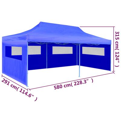 vidaXL Partytent pop-up inklapbaar 3x6 m blauw