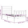 vidaXL Bedframe met hoofdbord massief hout zwart 100x200 cm