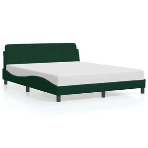 vidaXL Bedframe "Dover" 160x200 cm fluweel donkergroen