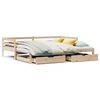 vidaXL Slaapbank met onderschuifbed en lades zonder matras 90x200 cm