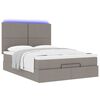 vidaXL Ottoman bed met matras en LED's 140x190cm stof taupe
