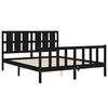 vidaXL Bedframe met hoofdbord massief hout zwart