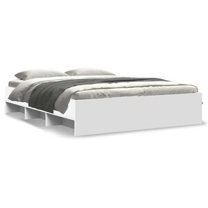 vidaXL Bedframe zonder matras 160x200 cm spaanplaat wit