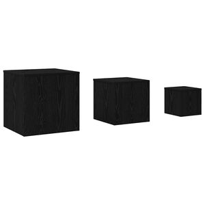 vidaXL Nesttafel 3 st Zwart Eiken 45 x 45 x 45 cm Bewerkt hout