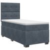 vidaXL Boxspringbed met matras Donkergrijs 100 x 200 cm Fluweel