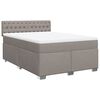 vidaXL Boxspring met matras stof taupe 160x200 cm