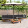 vidaXL 4-delige Loungeset pallet met kussens massief acaciahout