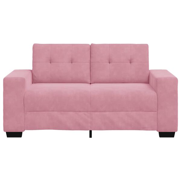 vidaXL | Loveseat | met kussen Roze Fluweel