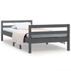 vidaXL Bedframe massief grenenhout grijs 90x200 cm