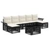 vidaXL Tuinbankenset 8 st Zwart en Cream Wit poly rattan