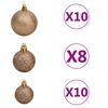 vidaXL Kunstkerstboom met verlichting en kerstballen 240 cm PVC zwart