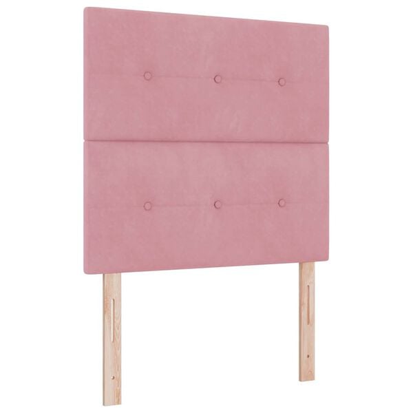 vidaXL Boxspringbed met matras Roze 200 x 90 cm Polyester
