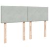 vidaXL Boxspring met matras fluweel lichtgrijs 140x200 cm