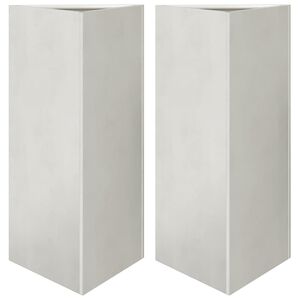 vidaXL Plantenbakken 2 st driehoek 40x34,5x75 cm roestvrij staal