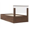 vidaXL Bedframe met hoofdeinde Bruin Eiken 75 x 190 cm Bewerkt hout