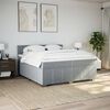 vidaXL Boxspring met matras stof lichtgrijs 200x200 cm