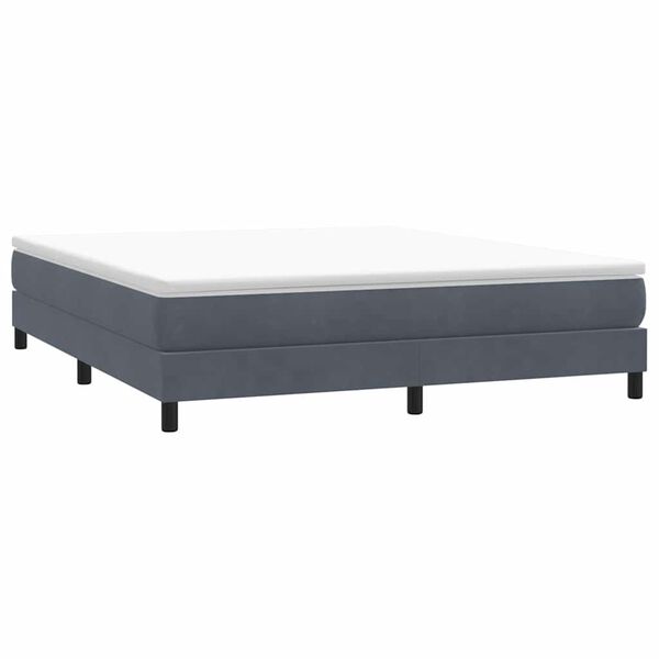 vidaXL Boxspringbed zonder matras 180x220 cm fluweel donkergrijs