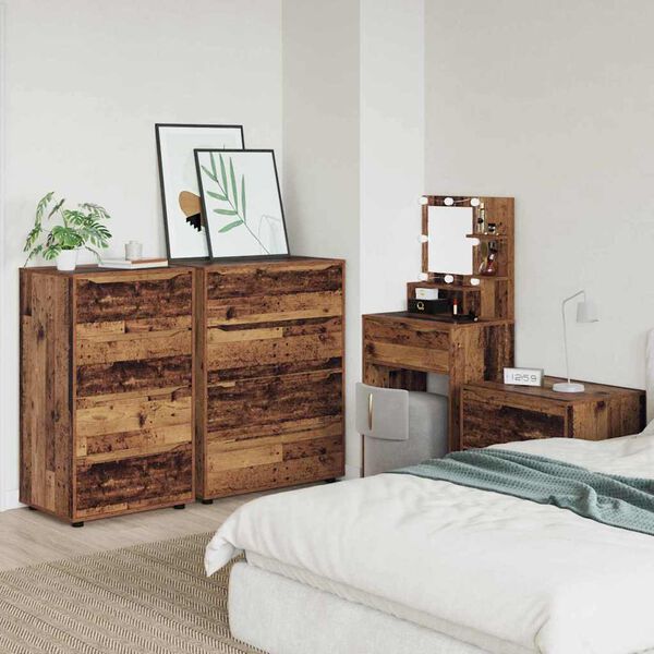 vidaXL Opslagkasten 2 pcs Oud Hout 60 x 48 x 105 cm Bewerkt hout