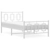 vidaXL Bedframe met hoofd- en voeteneinde metaal wit 100x190 cm