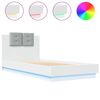 vidaXL Bedframe met hoofdbord en LED-verlichting wit 100x200 cm