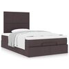 vidaXL Ottoman bed met matras 120x200cm stof donkerbruin