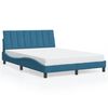 vidaXL Bedframe met LED zonder matras "Hanko" fluweel blauw 140x200 cm