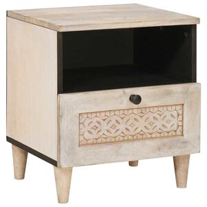 vidaXL Nachtkastje Wit 40 x 33 x 46 cm Bewerkt hout