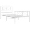 vidaXL Bedframe met hoofd- en voeteneinde metaal wit 75x190 cm