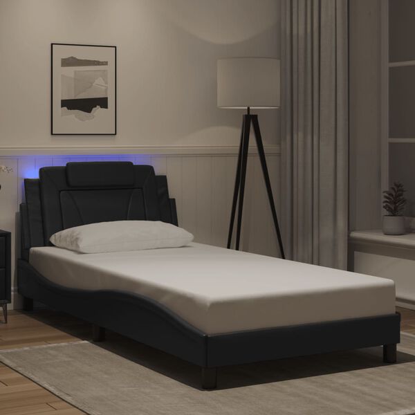 vidaXL Bedframe "Viana" met LED zonder matras zwart 100x203 cm