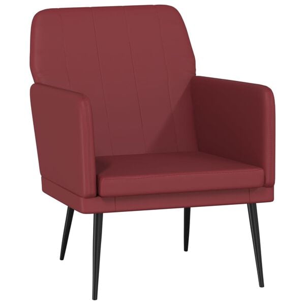 vidaXL Fauteuil 61x78x80 cm kunstleer wijnrood