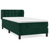 vidaXL Boxspring met matras fluweel donkergroen 100x200 cm