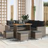 vidaXL Tuin Sofa Set 9 pcs Grijs Poly rattan en gepoedercoat staal