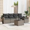 vidaXL Tuin Sofa Set 6 pcs Grijs poly rattan