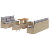 vidaXL Tuinbankenset met kussen 10 pcs Beige poly rattan