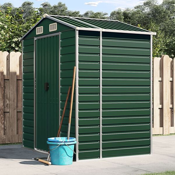 vidaXL Tuinschuur 191x130x198 cm gegalvaniseerd staal groen